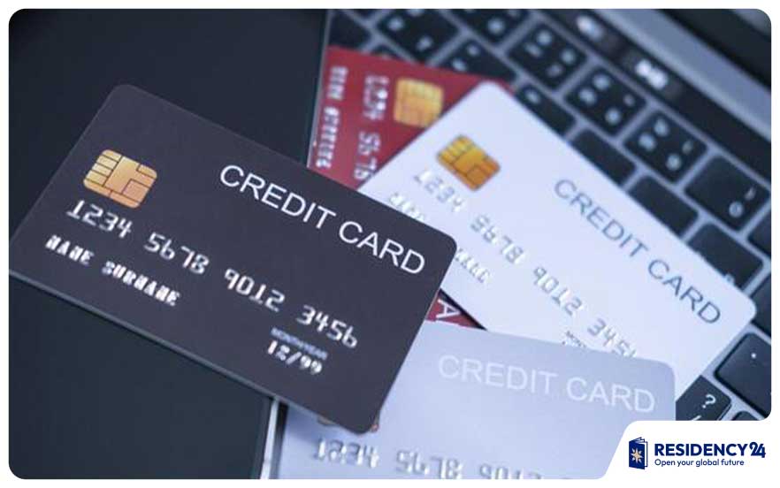 multiple credit cards digital concept