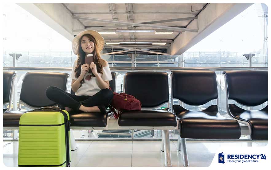 approved visa passport happy traveler airport