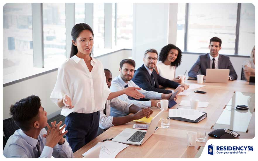 confident business woman office