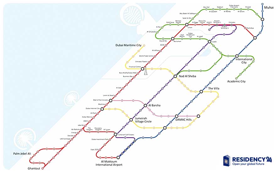 Dubai metro map high resolution