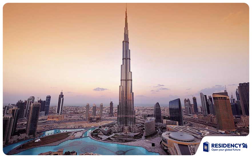 Downtown Dubai skyline Burj Khalifa view