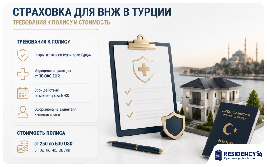 Страховка для ВНЖ в Турции - требования к полису и стоимость