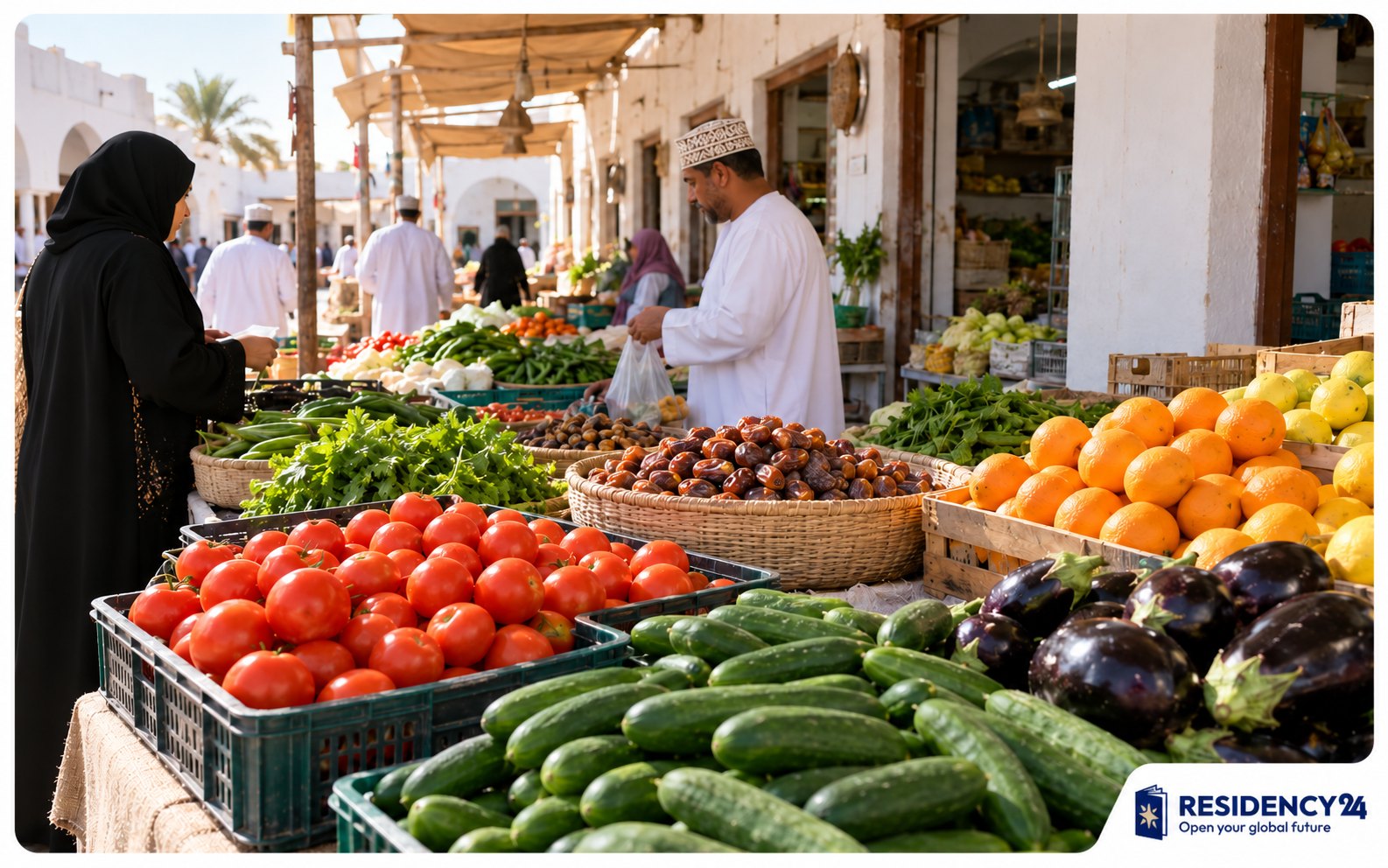 Продуктовый рынок в Маскате и повседневные покупки жителей